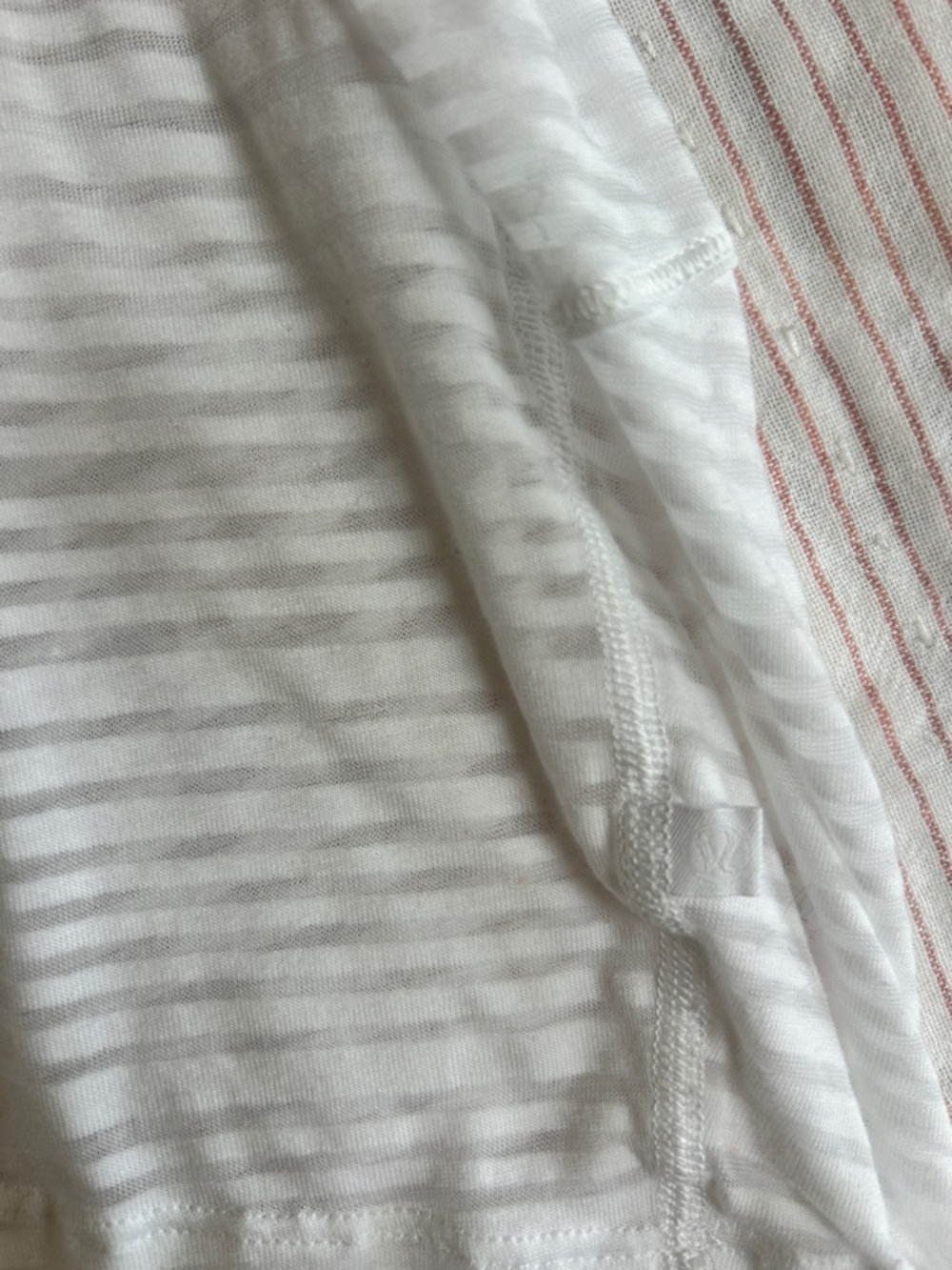lululemon athletica White Sheer Striped Women’s Top